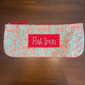 Cosmetic travel pouch for straightener / flat iron